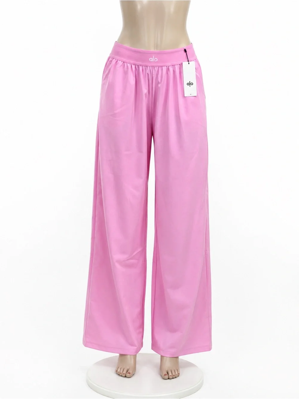 Light Pink Wide-Leg Athletic Pants